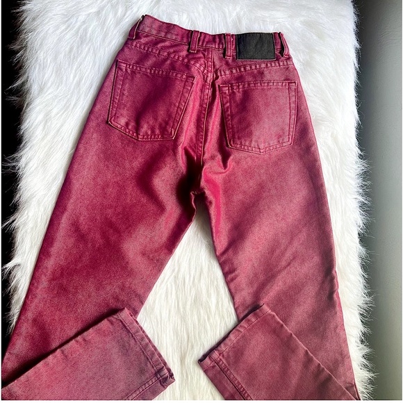 Guess 90’s Jeans Vintage High Waist Denim XS Metallic Red Pink Wash - Picture 2 of 10